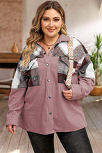 Load image into Gallery viewer, Plus Size Plaid Snap Down Jacket with Pockets