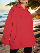 Load image into Gallery viewer, Drawstring Dropped Shoulder Hoodie