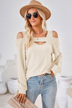 Load image into Gallery viewer, Cutout Square Neck Cold Shoulder T-Shirt