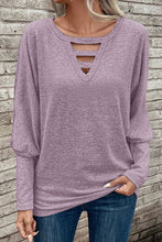 Load image into Gallery viewer, Cutout Round Neck Long Sleeve T-Shirt