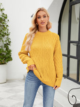 Load image into Gallery viewer, Round Neck Dropped Shoulder Sweater