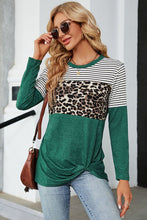 Load image into Gallery viewer, Leopard Striped Round Neck T-Shirt