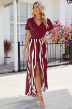 Load image into Gallery viewer, Smocked High-Low Printed Surplice Dress