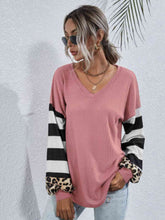 Load image into Gallery viewer, Leopard Striped Waffle-Knit Top