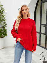 Load image into Gallery viewer, Round Neck Dropped Shoulder Sweater