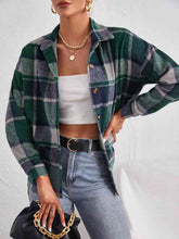 Load image into Gallery viewer, Plaid Collared Neck Button Down Jacket