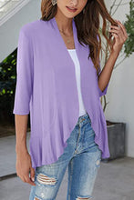 Load image into Gallery viewer, Open Front Ruffle Trim Cardigan