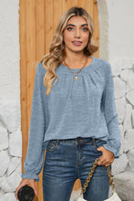 Load image into Gallery viewer, Ruched Round Neck Flounce Sleeve T-Shirt