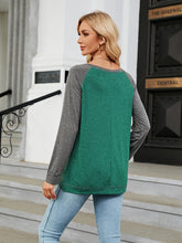 Load image into Gallery viewer, Round Neck Raglan Sleeve T-Shirt