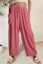 Load image into Gallery viewer, Full Size Pocketed Drawstring Wide Leg Pants