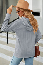 Load image into Gallery viewer, Drawstring Half Button Long Sleeve Hoodie