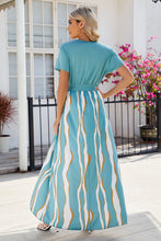 Load image into Gallery viewer, Smocked High-Low Printed Surplice Dress