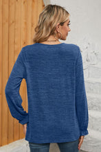 Load image into Gallery viewer, Ruched Round Neck Flounce Sleeve T-Shirt