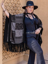 Load image into Gallery viewer, Plus Size Printed Fringe Open Front Outerwear