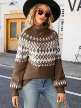 Load image into Gallery viewer, Turtleneck Lantern Sleeve Sweater