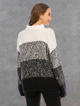 Load image into Gallery viewer, Color Block Turtleneck Sweater