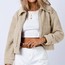 Load image into Gallery viewer, Long Sleeve Collared Neck Sherpa Jacket