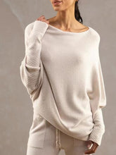 Load image into Gallery viewer, Full Size Boat Neck Batwing Sleeve Knit Top
