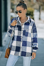 Load image into Gallery viewer, Plaid Button Up Dropped Shoulder Jacket