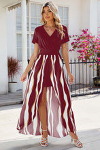 Load image into Gallery viewer, Smocked High-Low Printed Surplice Dress