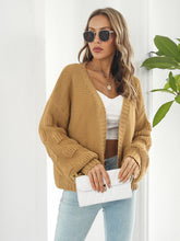 Load image into Gallery viewer, Open Front Ribbed Trim Cardigan