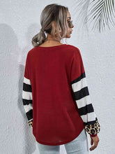 Load image into Gallery viewer, Leopard Striped Waffle-Knit Top