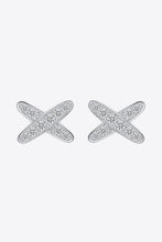 Load image into Gallery viewer, 925 Sterling Silver X-Shape Moissanite Earrings
