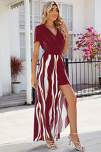 Load image into Gallery viewer, Smocked High-Low Printed Surplice Dress