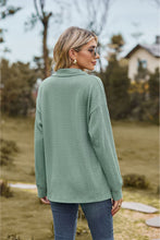 Load image into Gallery viewer, Collared Neck Cable-Knit Long Sleeve Blouse