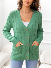 Load image into Gallery viewer, Button Down Cable-Knit Cardigan