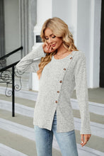 Load image into Gallery viewer, Buttoned Long Sleeve Slit Top