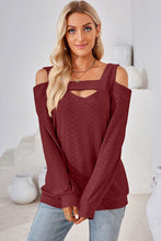 Load image into Gallery viewer, Cutout Square Neck Cold Shoulder T-Shirt