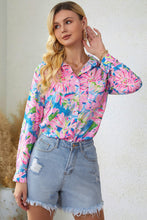 Load image into Gallery viewer, Double Take Floral Long Sleeve Collared Shirt