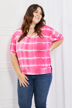 Load image into Gallery viewer, Yelete Full Size Oversized Fit V-Neck Striped Top