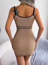 Load image into Gallery viewer, Contrast Spaghetti Strap Cutout Sweater Dress