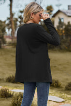 Load image into Gallery viewer, Cable-Knit Long Sleeve Cardigan with Pocket