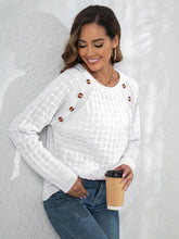 Load image into Gallery viewer, Decorative Button Long Sleeve Sweater
