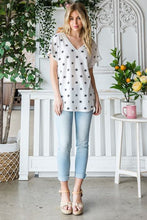 Load image into Gallery viewer, Heimish Full Size Star Print Short Sleeve V-Neck Waffle Knit T-Shirt