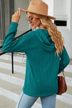 Load image into Gallery viewer, Drawstring Half Button Long Sleeve Hoodie