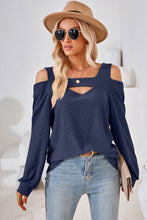 Load image into Gallery viewer, Cutout Square Neck Cold Shoulder T-Shirt