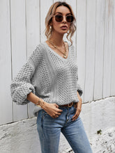 Load image into Gallery viewer, V-Neck Dropped Shoulder Sweater