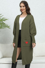Load image into Gallery viewer, Lantern Sleeve Open Front Pocketed Cardigan