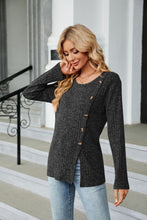 Load image into Gallery viewer, Buttoned Long Sleeve Slit Top