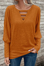 Load image into Gallery viewer, Cutout Round Neck Long Sleeve T-Shirt