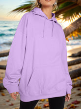 Load image into Gallery viewer, Drawstring Dropped Shoulder Hoodie