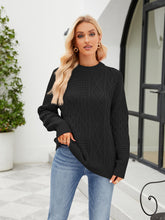 Load image into Gallery viewer, Round Neck Dropped Shoulder Sweater