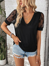 Load image into Gallery viewer, Bow Pattern V-Neck Short Sleeve T-Shirt