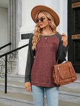 Load image into Gallery viewer, Round Neck Raglan Sleeve T-Shirt