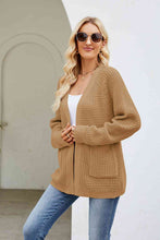 Load image into Gallery viewer, Open Front Long Sleeve Cardigan with Pockets