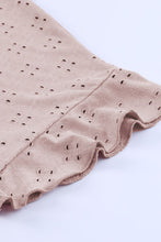 Load image into Gallery viewer, Plus Size Eyelet Round Neck Short Sleeve Blouse